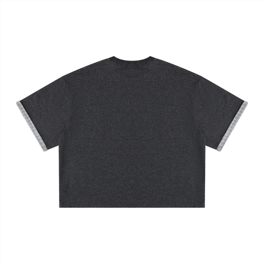 UrbanDivinity Plaid-Lined Varsity Boxy Tee