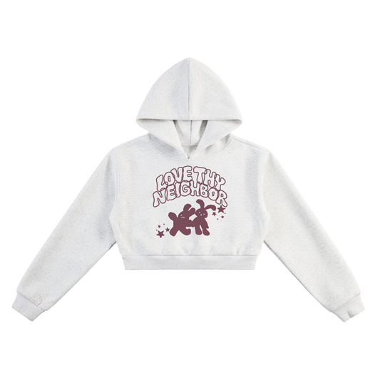Women’s Love Thy Neighbor Fleece Cropped Hoodie