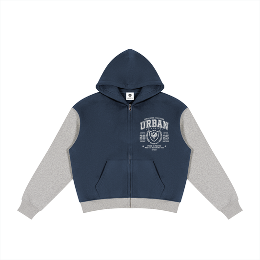 UrbanDivinity Varsity Fleece Full Zip Hoodie