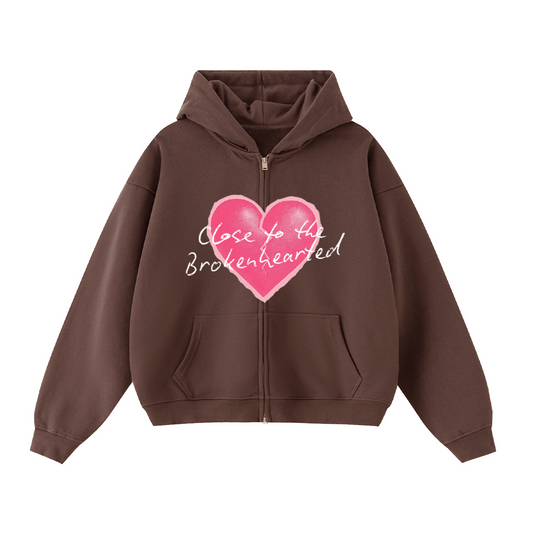 Close to the Brokenhearted Cropped Zip-Up Hoodie