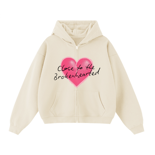 Close to the Brokenhearted Cropped Zip-Up Hoodie