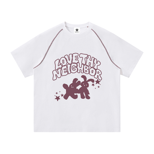 Women's Love Thy Neighbor Oversized Raglan Tee