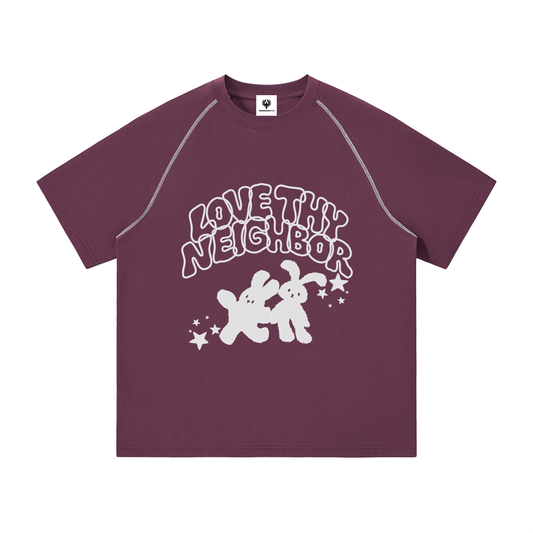 Women's Love Thy Neighbor Oversized Raglan Tee