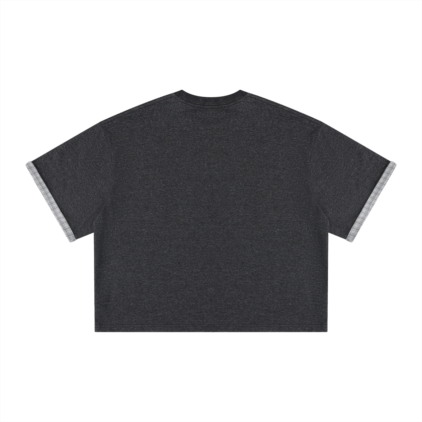 UrbanDivinity Plaid-Lined Varsity Boxy Tee