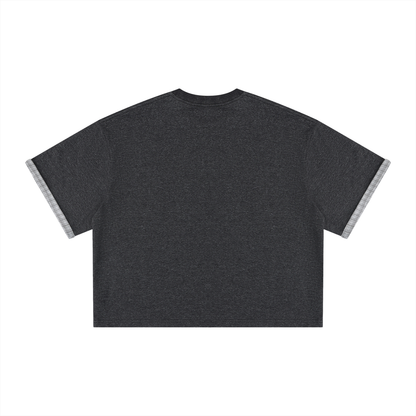 UrbanDivinity Plaid-Lined Varsity Boxy Tee