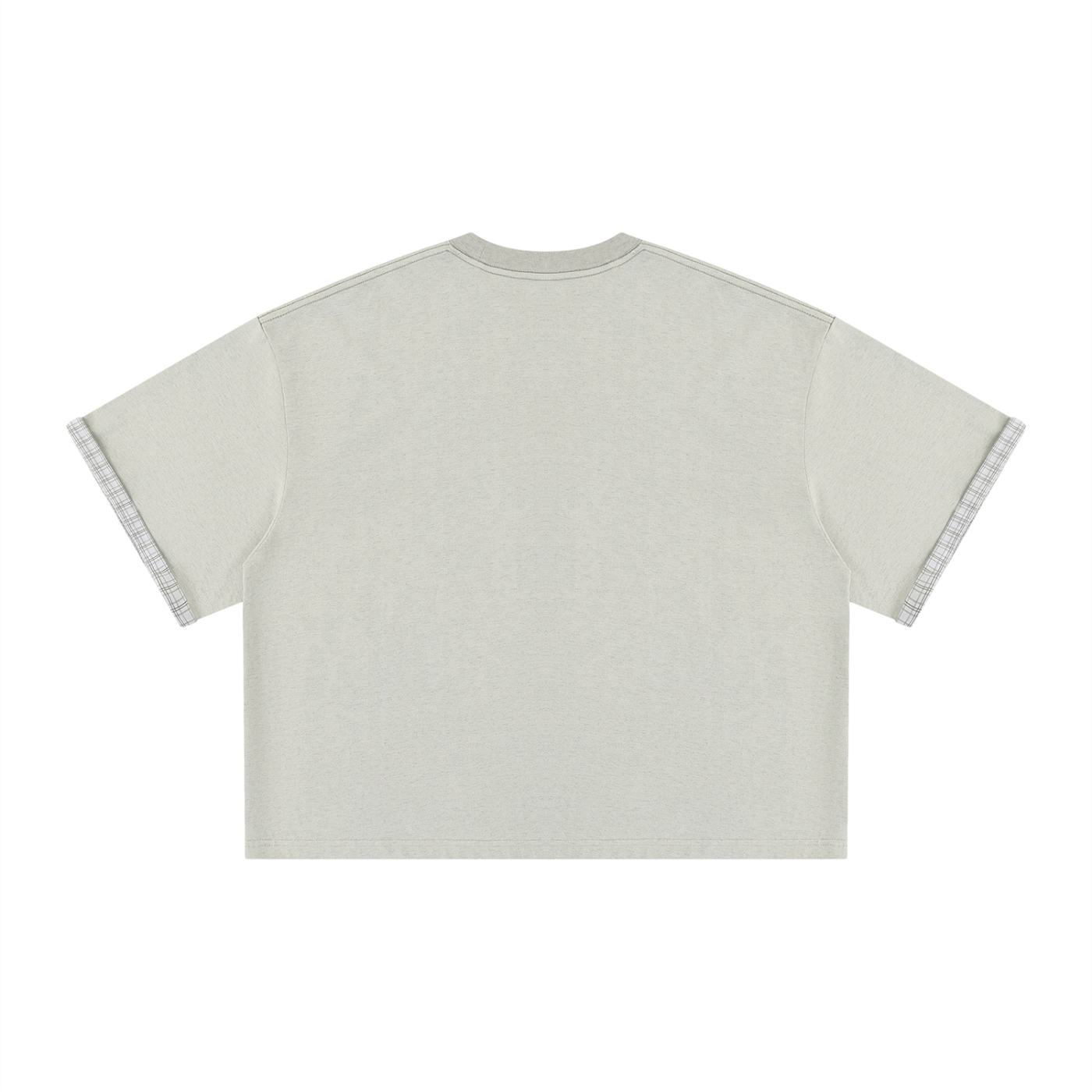 UrbanDivinity Plaid-Lined Varsity Boxy Tee