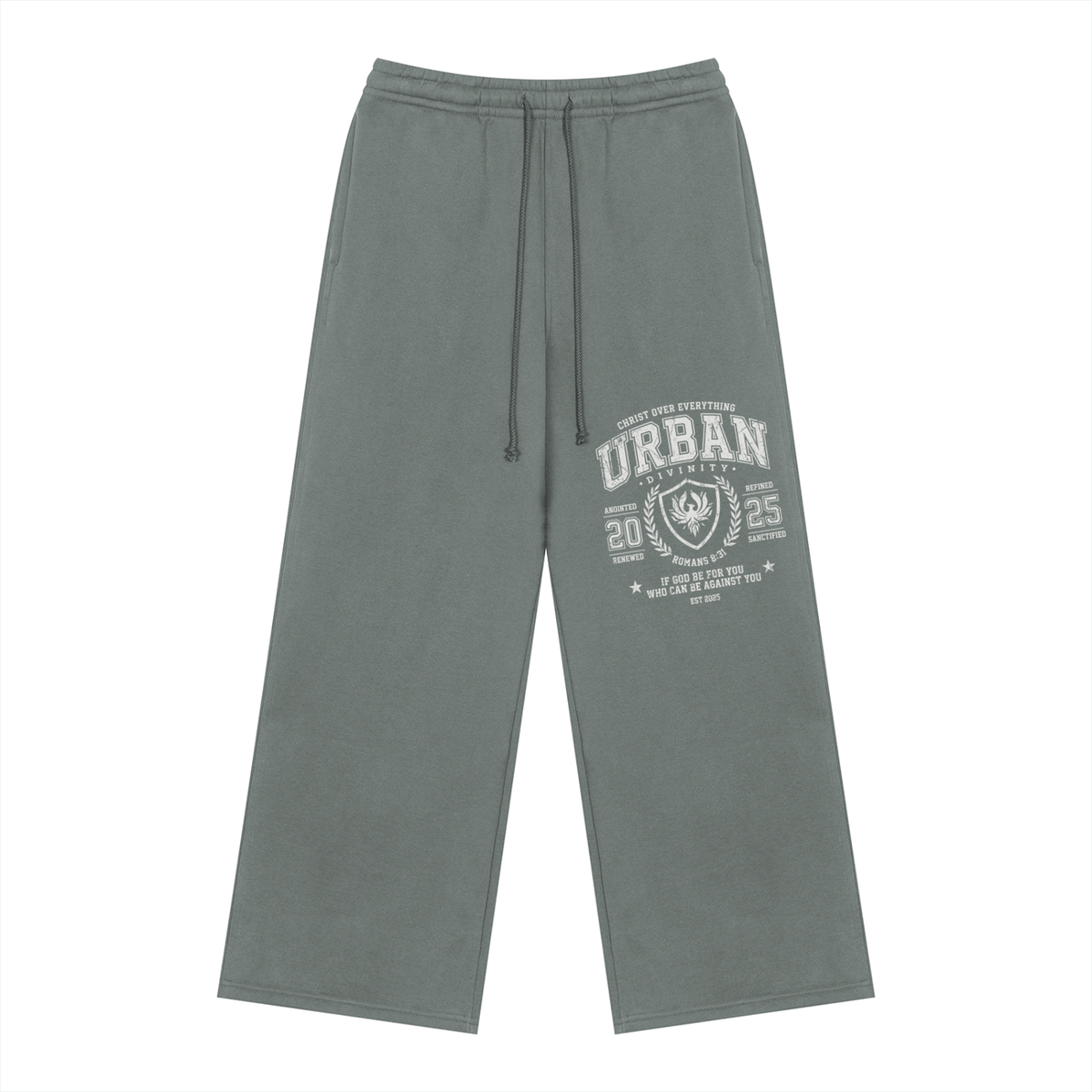 UrbanDivinity Varsity Fleece Straight-Leg Sweatpants