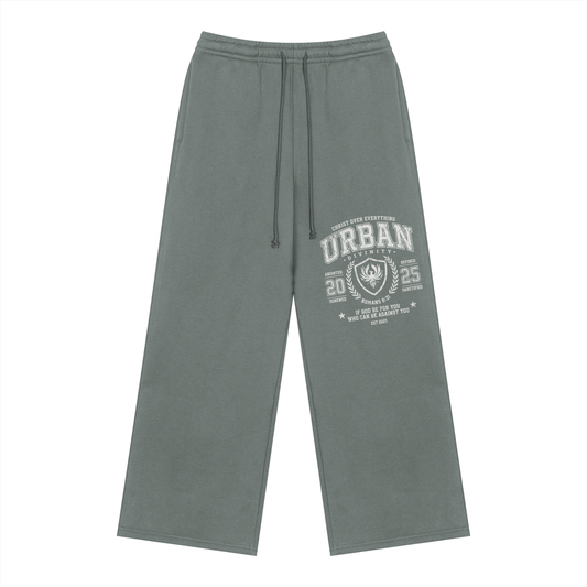 UrbanDivinity Varsity Fleece Straight-Leg Sweatpants