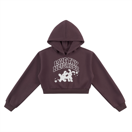 Women’s Love Thy Neighbor Fleece Cropped Hoodie