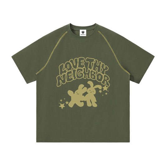 Women's Love Thy Neighbor Oversized Raglan Tee